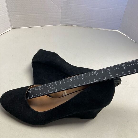 MERONA Women’s Wedge Heels Size 7.5 Black Faux Suede - Picture 7 of 12